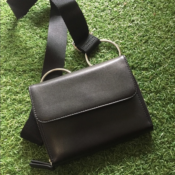 Urban outfitter black leather crossbody bag wallet - Picture 2 of 11